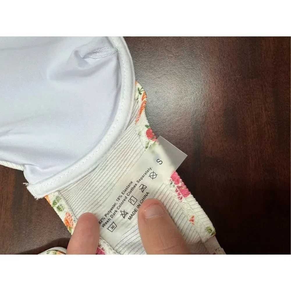 Ditsy Floral Underwire Floral Bikini Top Size Small